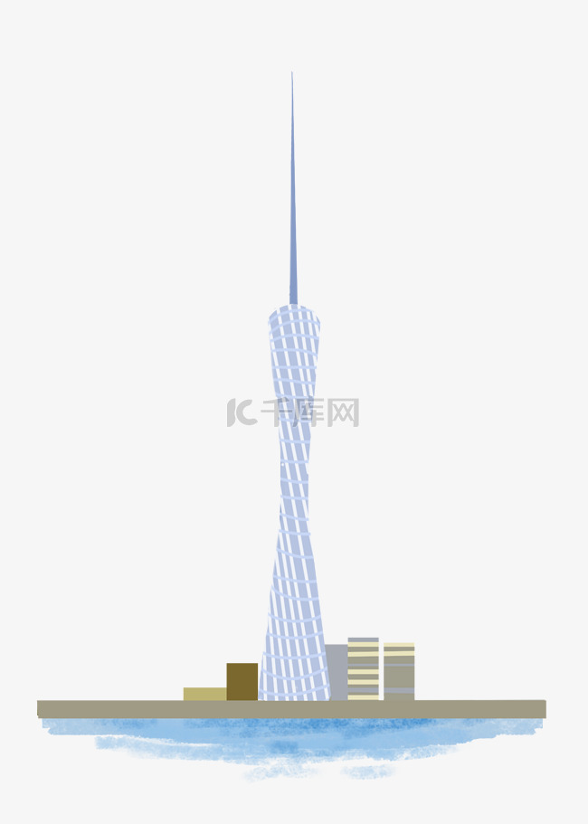 地标性建筑广州塔插画