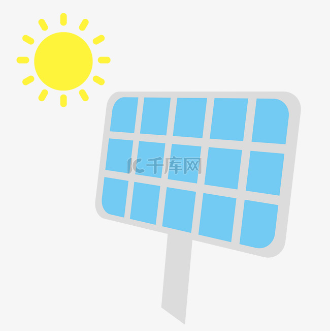 太阳和太阳能板手绘图