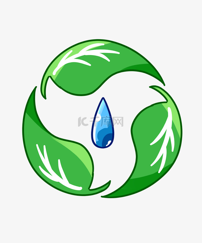 绿色的环保图标插画