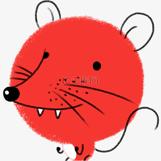 十二生肖中国红图标元素子鼠