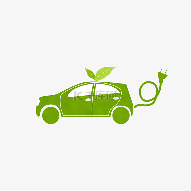 绿色新能源汽车插画