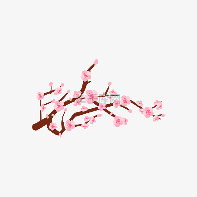 粉色桃花花朵插画