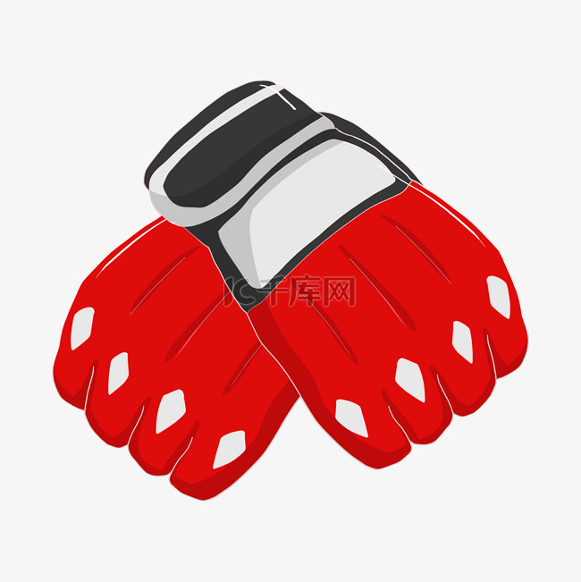 手绘红色的拳击手套