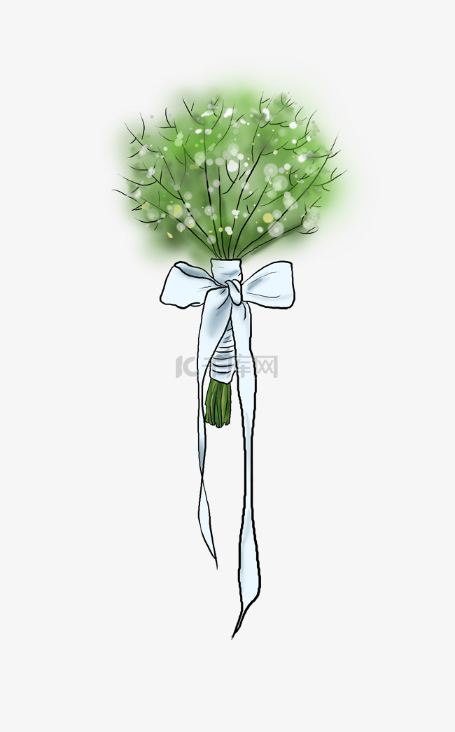 手绘白色清新满天星