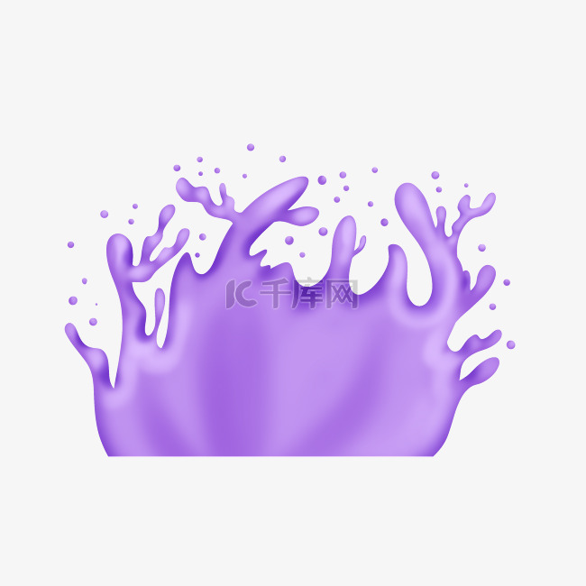 紫色飞溅的液体插画
