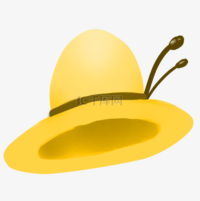 黄色的礼帽装饰插画