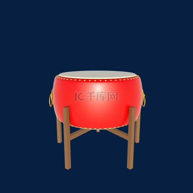 C4D立体中国风装饰鼓