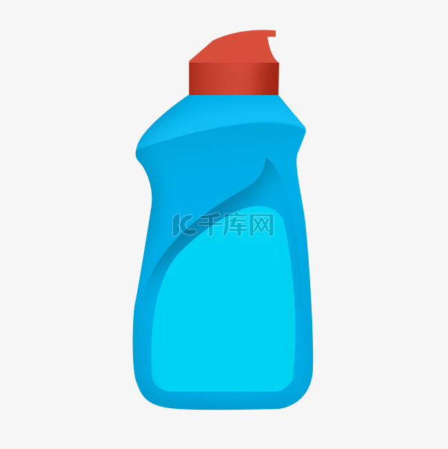 卡通红蓝色瓶装洗衣液