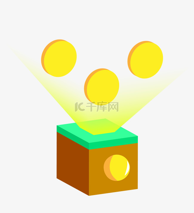 2.5D扁平化金币插画