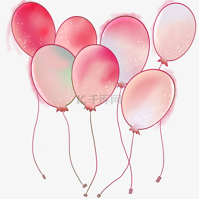 节日气氛粉红色美丽气球
