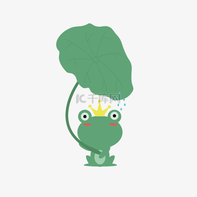 绿色王冠荷叶小青蛙