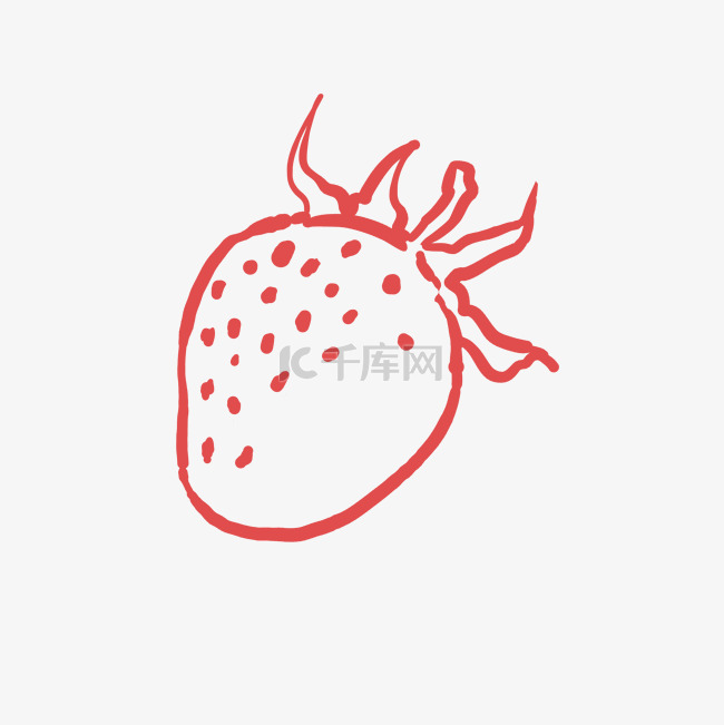 简单线性草莓PNG
