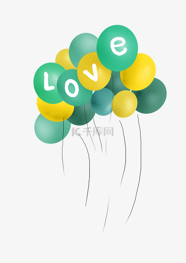 绿色情人节手绘气球