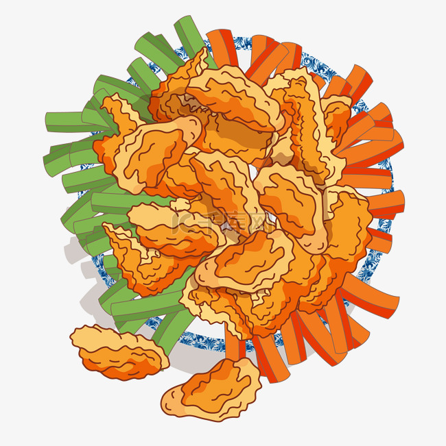 炸鸡美食PNG免抠