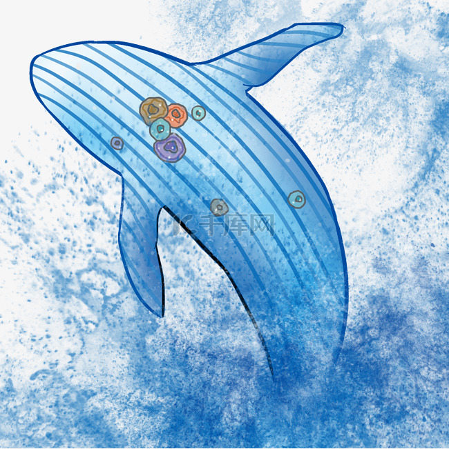 线条海洋鲸鱼