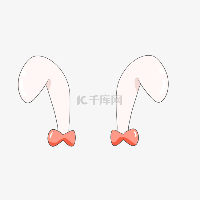 兔子耳朵发饰插画