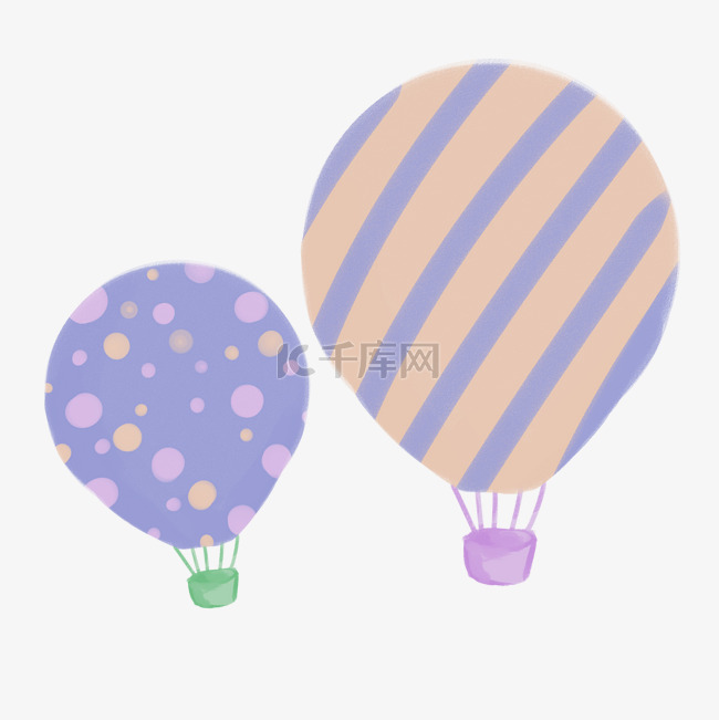 可爱插画风热气球图案