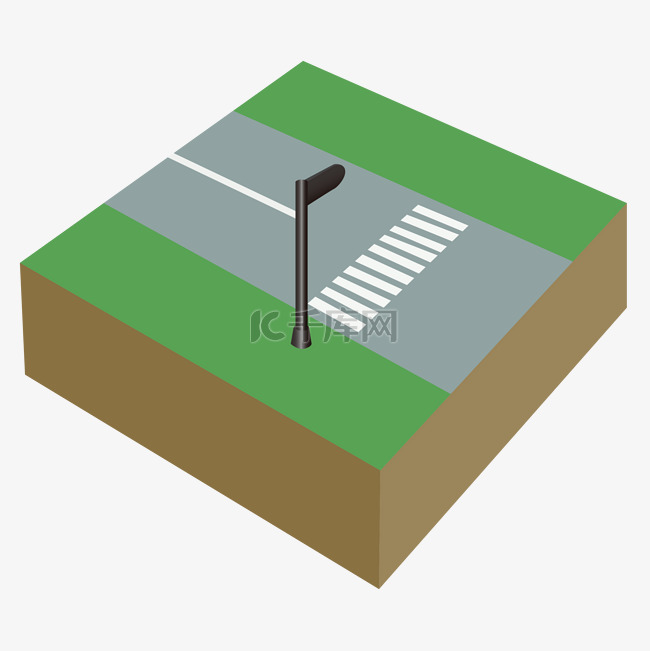 马路人行道交通插画
