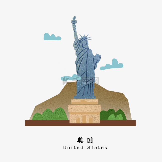 城市地标美国自由女神像纽约旅游