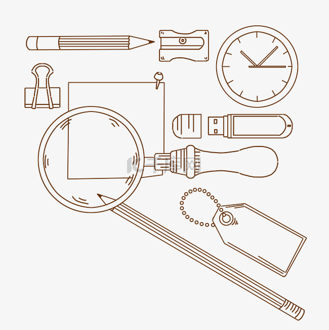 线描放大镜文具