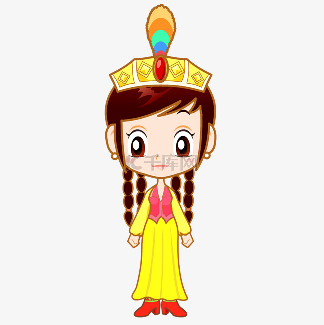 维吾尔族小女孩形象
