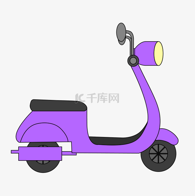 紫色卡通电瓶车插图