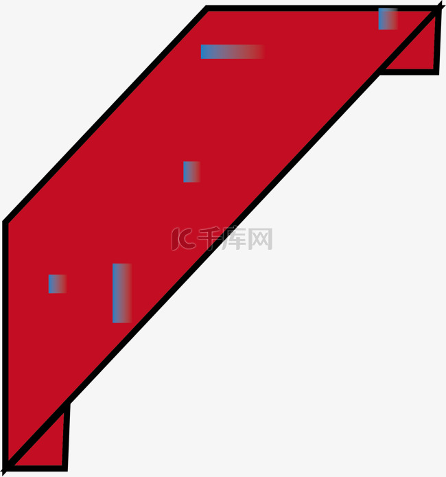 红色矢量折纸图