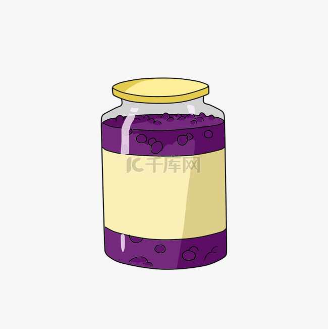 卡通质感光泽紫色果酱