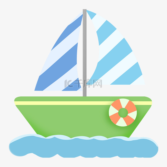  小型帆船插画