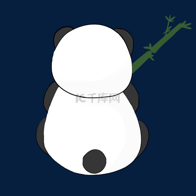 吃竹子的大熊猫插画