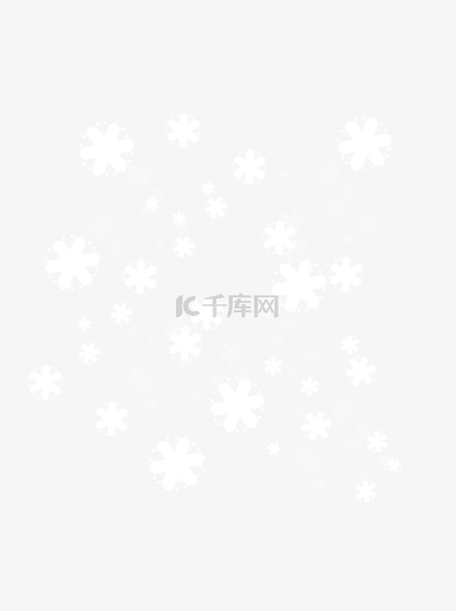 手绘雪花浅色白雪漂浮素材