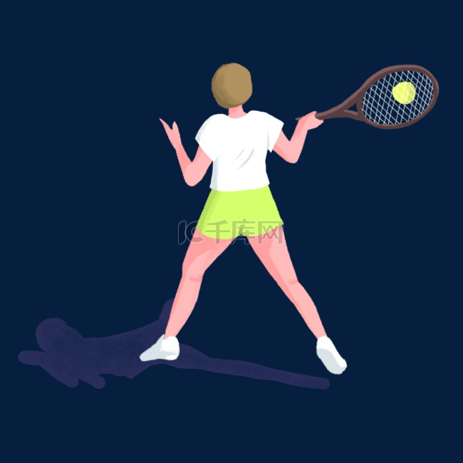 打网球运动主题插画