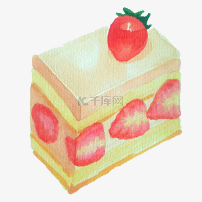 粉色草莓蛋糕免抠图