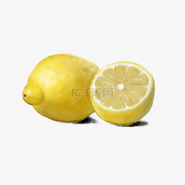 水果柠檬手绘矢量图