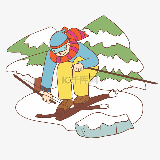 冬季男孩滑雪刺激