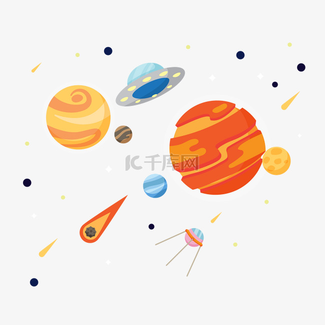 宇宙星球流星陨石飞船免扣装饰