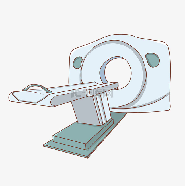 手绘医疗主题急检查仪器卡通插画