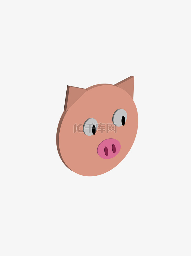 2.5d元素之卡通可爱粉色小猪