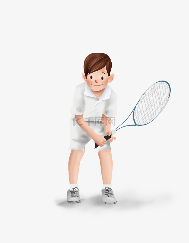 网球公开赛打网球的小孩