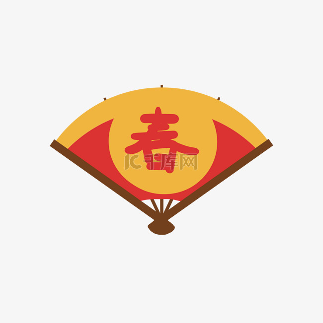 中国风红色扇子图