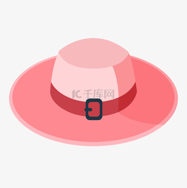 粉红色毡帽装饰插画