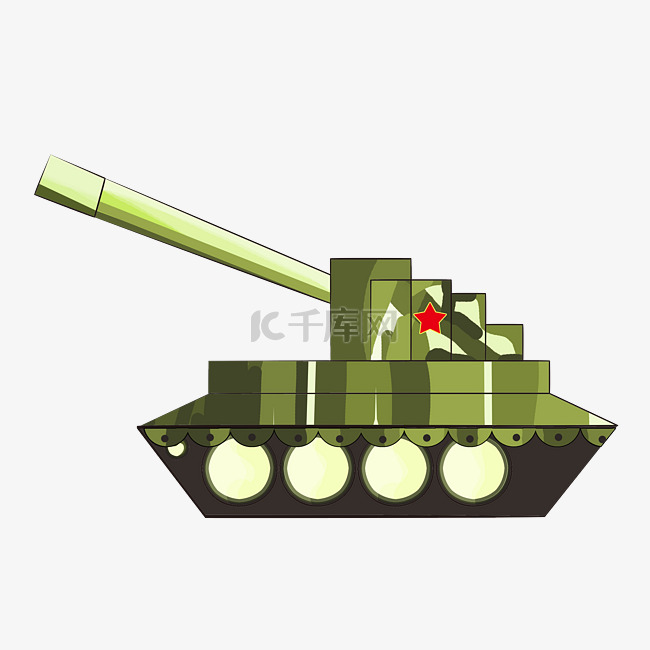 卡通军事坦克插画