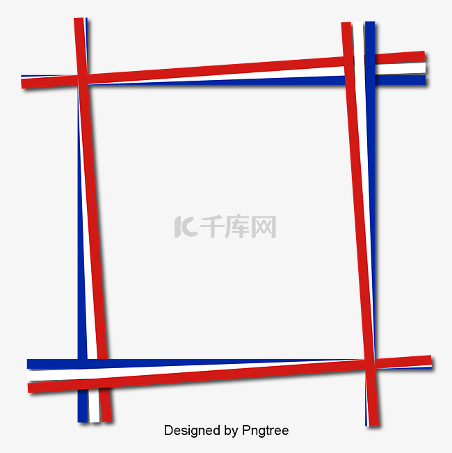 框架，矩形重叠-蓝白红