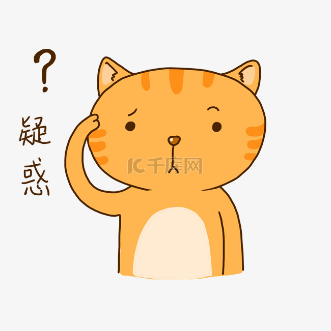 夏日橘猫可爱疑惑表情包