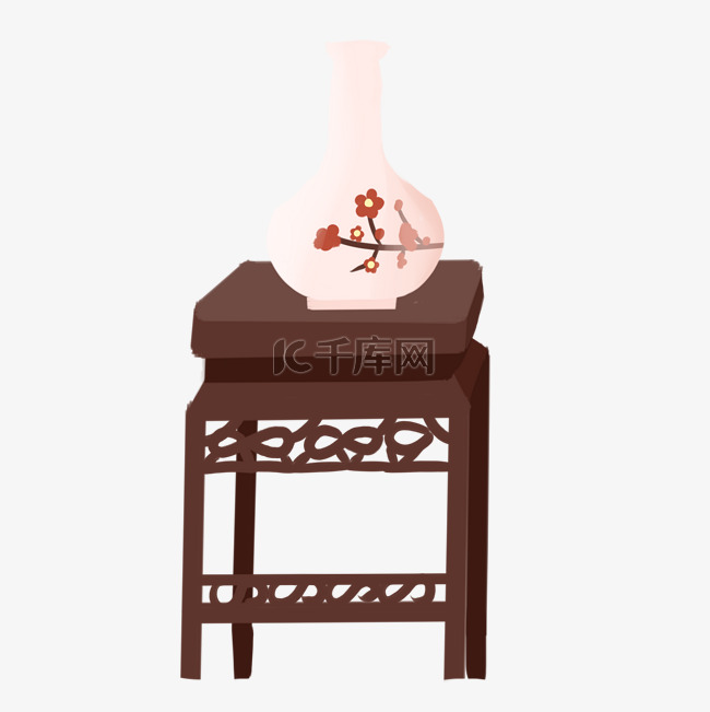 褐色的桌子家具插画