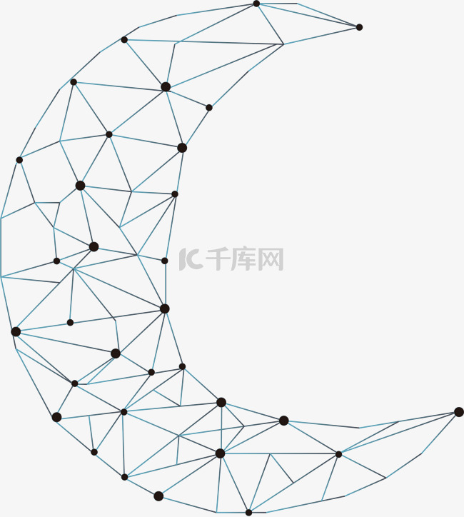 月亮创意点线卡片底纹元素下载