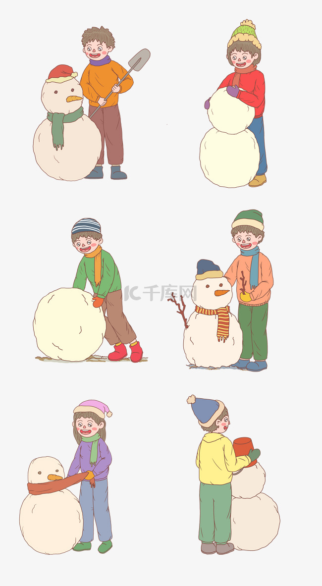 冬季堆雪人系列