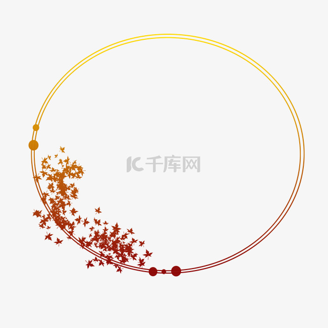 金色红色喜庆边框枫叶边框