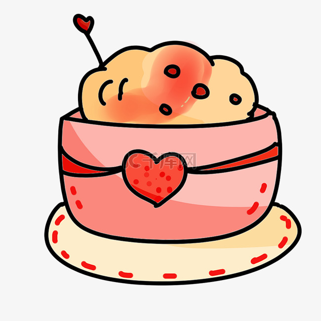 美味的蛋糕杯插画