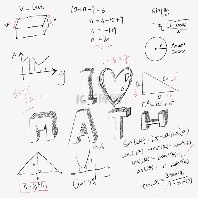 卡通手绘数学教育函数曲线